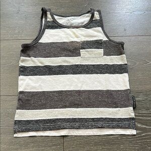 Little Bipsy Gray and White Striped pocket Tank Top